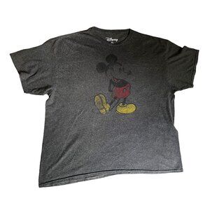 Disney Grey MIckey Mouse Short Sleeve TShirt Sz XXL Mens Classic Mickey Graphic